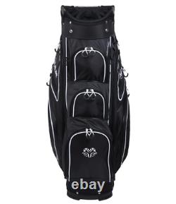Golf Cart Bag with 14 Way Full Length Divider System Black White
