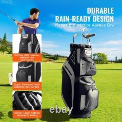 Golf Cart Bag with 14 Way Organizer Divider Top, 36 13 Pockets Premium Ca