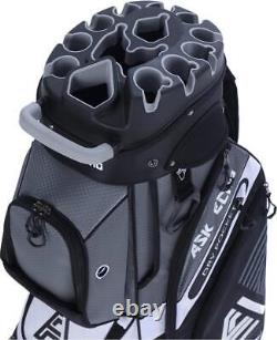 Golf Cart Bag with 14 Way Organizer Divider Top, Premium Cart Bag with Rain Cover