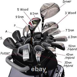 Golf Cart Bag with 14 Way Organizer Divider Top, Premium Cart Bag with Rain Cover