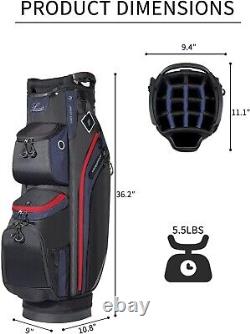 Golf Cart Bag with 14 Way Top Dividers Lightweight Golf Cart Bag with Shoulder