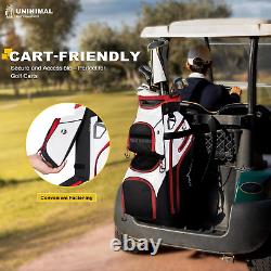 Golf Cart Bag with 15-Way Organizer Divider and Rain Cover