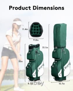 Golf Cart Bag14 Way Full Length Divider Top Lightweight with Cooler Dark Green Golf Cart Bag14 Way Full Length Divider Top Lightweight with Cooler Dark Green