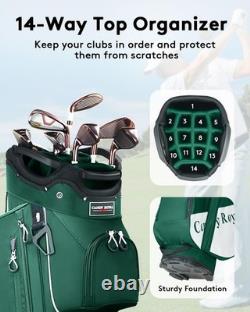 Golf Cart Bag14 Way Full Length Divider Top Lightweight with Cooler Handles Rai