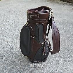 Golf Channel Daiwa Coach Collection Golf Cart Bag Leather Canvas 6 Way