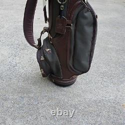 Golf Channel Daiwa Coach Collection Golf Cart Bag Leather Canvas 6 Way