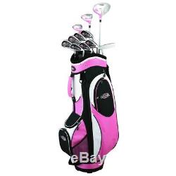 Golf Girl FWS2 PINK All Graphite Lady Hybrid Club Set RIGHT HAND & Cart BAG