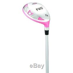 Golf Girl FWS2 PINK All Graphite Lady Hybrid Club Set RIGHT HAND & Cart BAG