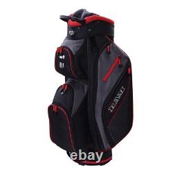 Golf Lightweight Cart Bag with 14 Way Dividers Top Black/Grey/Red