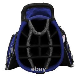 Golf Lightweight Cart Bag with 14 Way Dividers Top Blue/Black/White