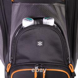 Golf Lightweight Cart Bag with 14 Way Dividers Top Grey/Silver/Orange