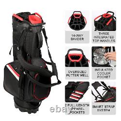 Golf Stand Bag 14 Way Lightweight Golf Club Bags with Full-Length Dividers & Stand