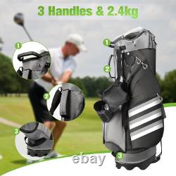 Golf Stand Bag With14Way Top Dividers 6 Pockets Cooler Bag Rain Hood Lightweight