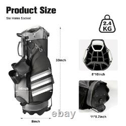 Golf Stand Bag With14Way Top Dividers 6 Pockets Cooler Bag Rain Hood Lightweight