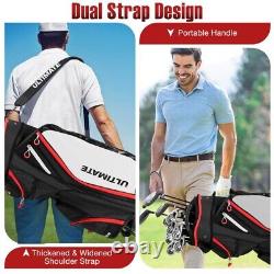 Golf Stand Cart Bag 14 Way Full-Length Divider Top Organizer With Zippered Pocket