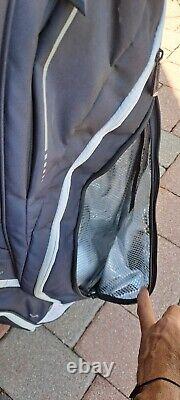 Golf cart bag taylormade taylor made 14 div black white shoulder strap rain cove