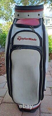 Golf cart staff bag TAYLOR MADE R11 S white red black 6 div all zip work see