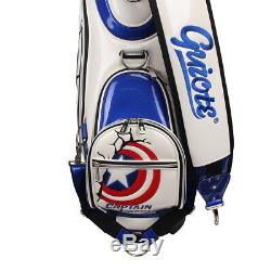 Guiote USA Golf staff bag Captain America caddie cart bag comes with Rainhood