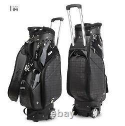 HONMA 2020 CB12018 Unisex Golf Wheeled Caddie Cart Bag 9inch, 7Way, PU, 4.3kg-Black