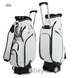 HONMA 2020 CB12018 Unisex Golf Wheeled Caddie Cart Bag 9inch, 7Way, PU, 4.3kg-White