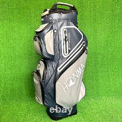 HONMA Golf Club Cart Bag Gray Navy Multifunction 14way Divider 10in Large Pocket