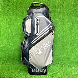 HONMA Golf Club Cart Bag Gray Navy Multifunction 14way Divider 10in Large Pocket