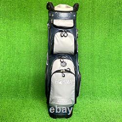 HONMA Golf Club Cart Bag Gray Navy Multifunction 14way Divider 10in Large Pocket