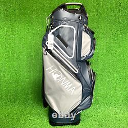 HONMA Golf Club Cart Bag Gray Navy Multifunction 14way Divider 10in Large Pocket