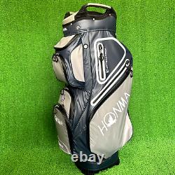 HONMA Golf Club Cart Bag Gray Navy Multifunction 14way Divider 10in Large Pocket