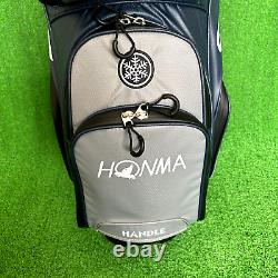 HONMA Golf Club Cart Bag Gray Navy Multifunction 14way Divider 10in Large Pocket