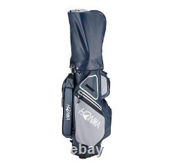 HONMA Golf Club Cart Bag Gray Navy Multifunction 14way Divider 10in Large Pocket