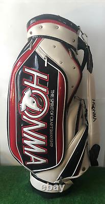 HONMA Golf Men's Caddy Bag Pro Tour 9.5 x 47 inch 4.6kg White and Red
