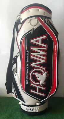 HONMA Golf Men's Caddy Bag Pro Tour 9.5 x 47 inch 4.6kg White and Red