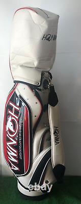 HONMA Golf Men's Caddy Bag Pro Tour 9.5 x 47 inch 4.6kg White and Red