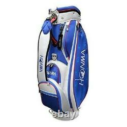 HONMA Golf Men's Cart Caddy Bag CB-52003 MOLE LOGO 9 x 47 inch 3.5kg White Blue