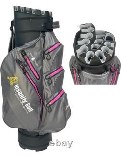 Insanity Golf Waterproof Golf Cart Bag, Light Weight with 14 Full