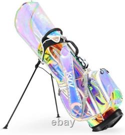 KVV Fashion Golf Stand Bag Clear Holographic Colorful, 14-Way OPEN BOX