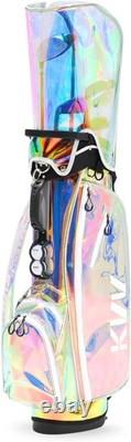 KVV Fashion Golf Stand Bag Clear Holographic Colorful, 14-Way OPEN BOX