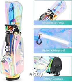 KVV Fashion Golf Stand Bag Clear Holographic Colorful, 14-Way OPEN BOX