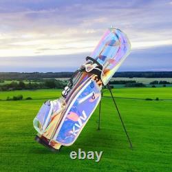 KVV Fashion Golf Stand Bag Clear Holographic Colorful, 14-Way OPEN BOX