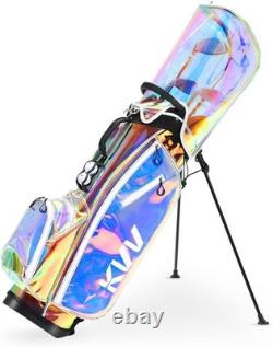 KVV Fashion Golf Stand Bag Clear Holographic Colorful, 14-Way OPEN BOX