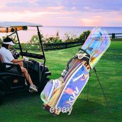KVV Fashion Golf Stand Bag Clear Holographic Colorful, 14-Way OPEN BOX