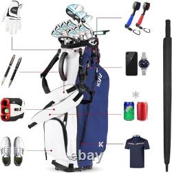 KVV Lightweight Golf Stand Bag with 7 Way Full-Length Dividers, 5 Zippered Pocke