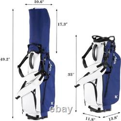 KVV Lightweight Golf Stand Bag with 7 Way Full-Length Dividers, 5 Zippered Pocke