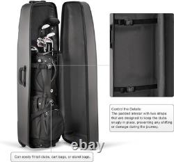 KVV Solid ABS Shell Hard Sided Golf Travel Case with Super Easy Rolling Wheels