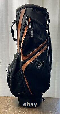 King Cobra Golf Cart Bag Black & Orange 5 Way Divider with Rain Cover