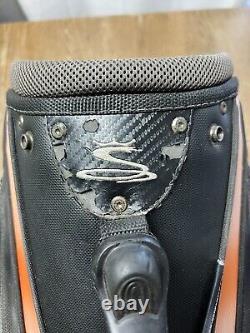 King Cobra Golf Cart Bag Black & Orange 5 Way Divider with Rain Cover