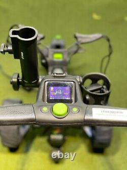 LIGHTLY USED MGI ZIP X5 Electric Golf Caddy Push and Pull Cart Lime/Gray/Black