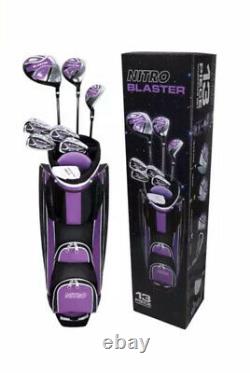 Ladies 13 Piece Golf Club Set Purple Iron Lightweight Cart Bag Flex Complete New