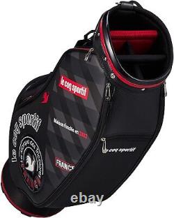Le Coq Sportif Golf Cart Men's Caddy Bag 9 x 47 Inch 3kg Black QQBTJJ07